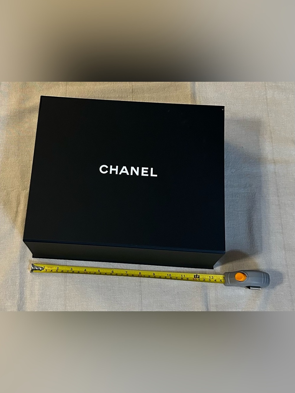 CHANEL Black Storage Accessory Box with White Logo Decor